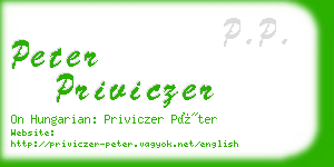 peter priviczer business card